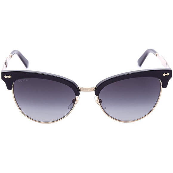 New Gucci Black & Gold Sunglasses